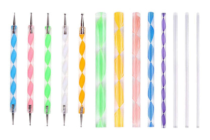 Qatalitic 13 Pcs Mandala and Acrylic Dotting Tool Set, Embossing Stylus for Pottery Ceramic and Polymer Clay for DIY Designs, Clay Sculpting