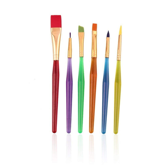 Qatalitic Set of 6 Different Sizes Synthetic Flat Paint Brush for Oil, Nail Brush Art, Artist Acrylic Painting (Synthetic Hair, Plastic)