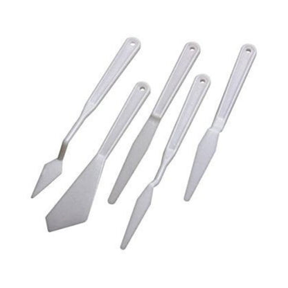 Qatalitic Plastic Palette Knives (Set of 5) | from Beginners to Professionals for Oils, Acrylics, Gouache, Inks