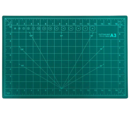 Qatalitic Flexible Cutting Mat, A3 Size (18 X 12 inch), Self-Healing, 5 Layered, Double Sided with Marked Pattern and Grids (Green) - Polyvinyl Chloride