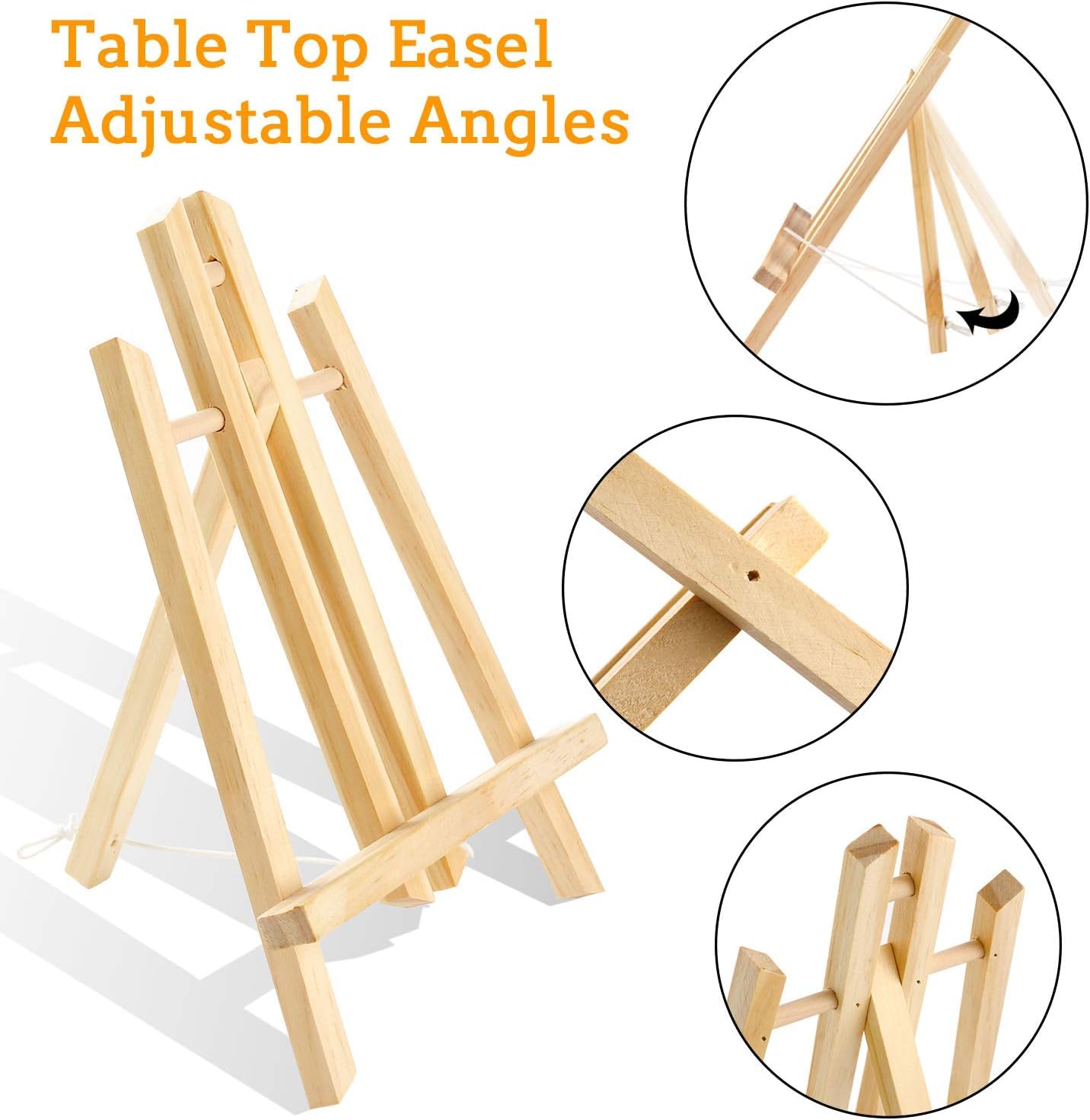 Qatalitic 12 Inches Wooden Easel, Tabletop A-Frame for Artist Painting Mini Canvas, Business Card Display, Students Kids, and Displaying Photos
