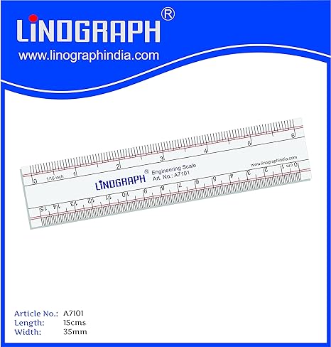 deepak LINOGRAPH Ruler 15 Cms. (Width 35mm) Engraved 3mm Thick