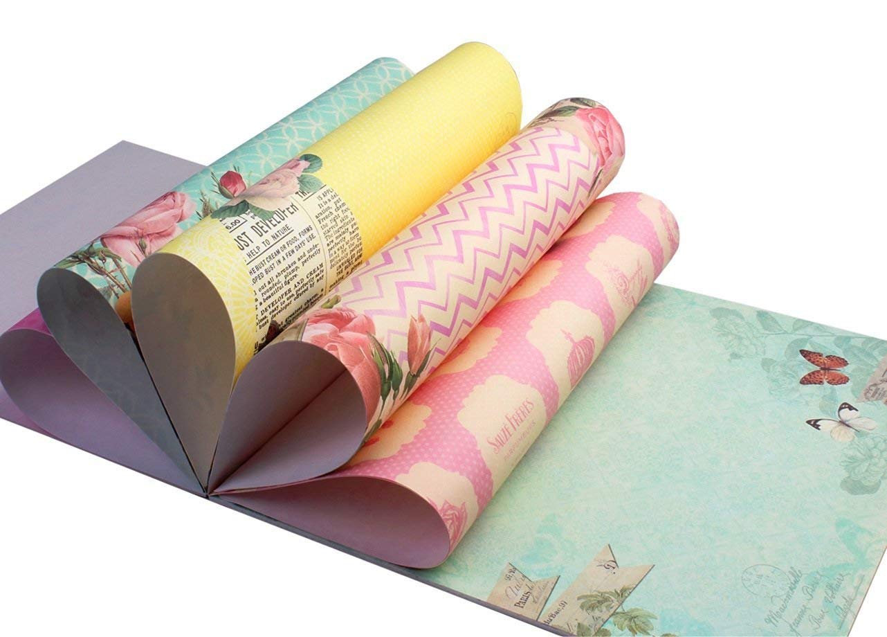 Qatalitic Pattern Design Printed Papers for Art & Craft (VS12007), Size: 12 X 12 Inch for Greeting Cardmaking & Project Book Making (24 Patterned Sheets + 3 Die Cut Sheets) Paper Designer Paper Pack