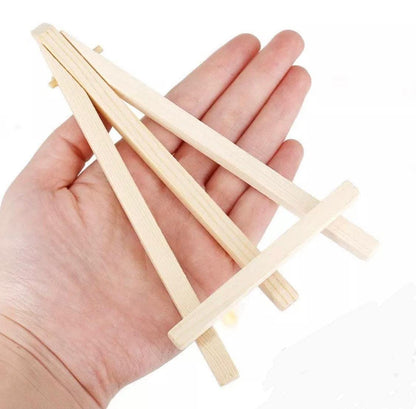 Qatalitic 6 Inch (Set of 2pc.) Mini Wooden Easel Stand, Adjustable Small Tabletop Easels for Artist Painting Mini Canvas, Business Card Display, Students Kids, and Displaying Photos
