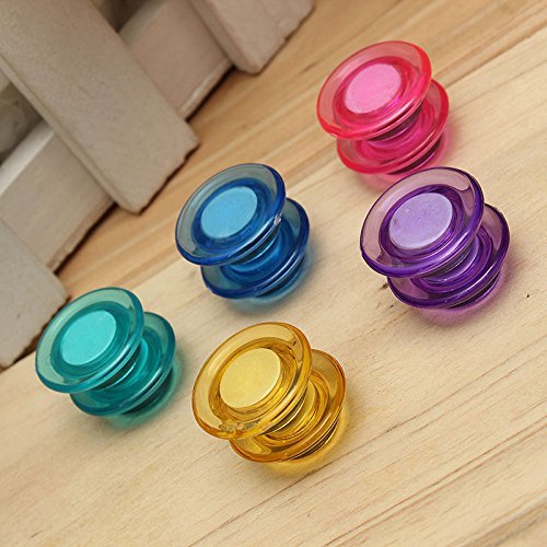 Qatalitic Colorful Translucent 40 mm (Set of 10) Magnet Buttons for Fridge, Magnetic White-Boards Set