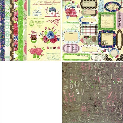 Qatalitic Set of 24 Thick Pattern Design Printed Papers and 3 Die Cut Sheets for Art n Craft, Size: 12 x 12 inch (Fresh Series)