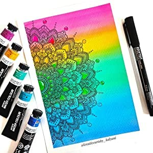 Qatalitic: Set - 12 Vivid Colors in 12ml Tubes, Artists Quality Opaque Watercolors for Crafting and Fine Art Projects