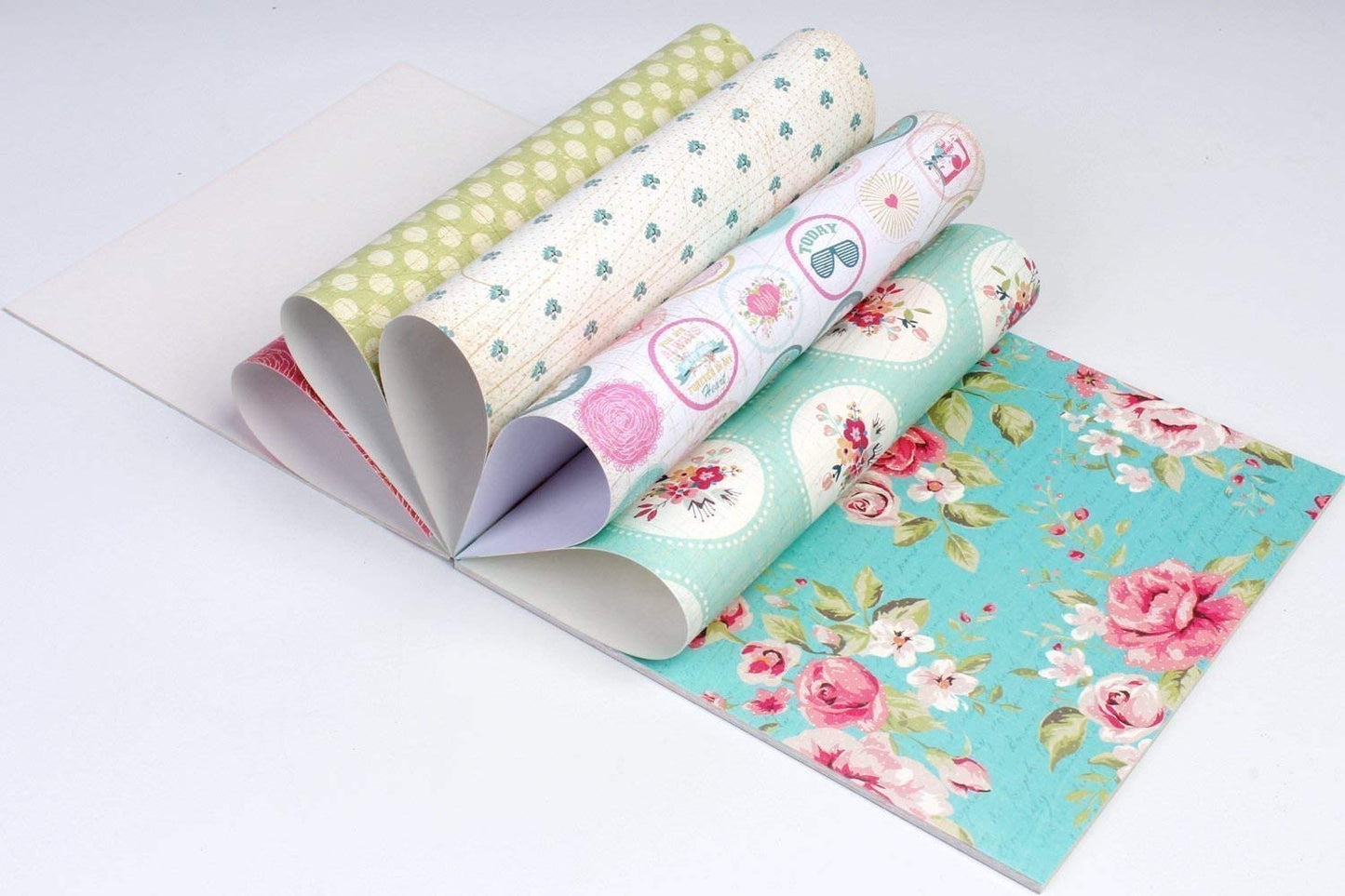 Qatalitic Paper Designer Pattern Design Printed Papers for Art and Craft, DIY Greeting Card Making and Project Book Making (VS8005, 8 X 8 Inch), Set of 40 Sheets