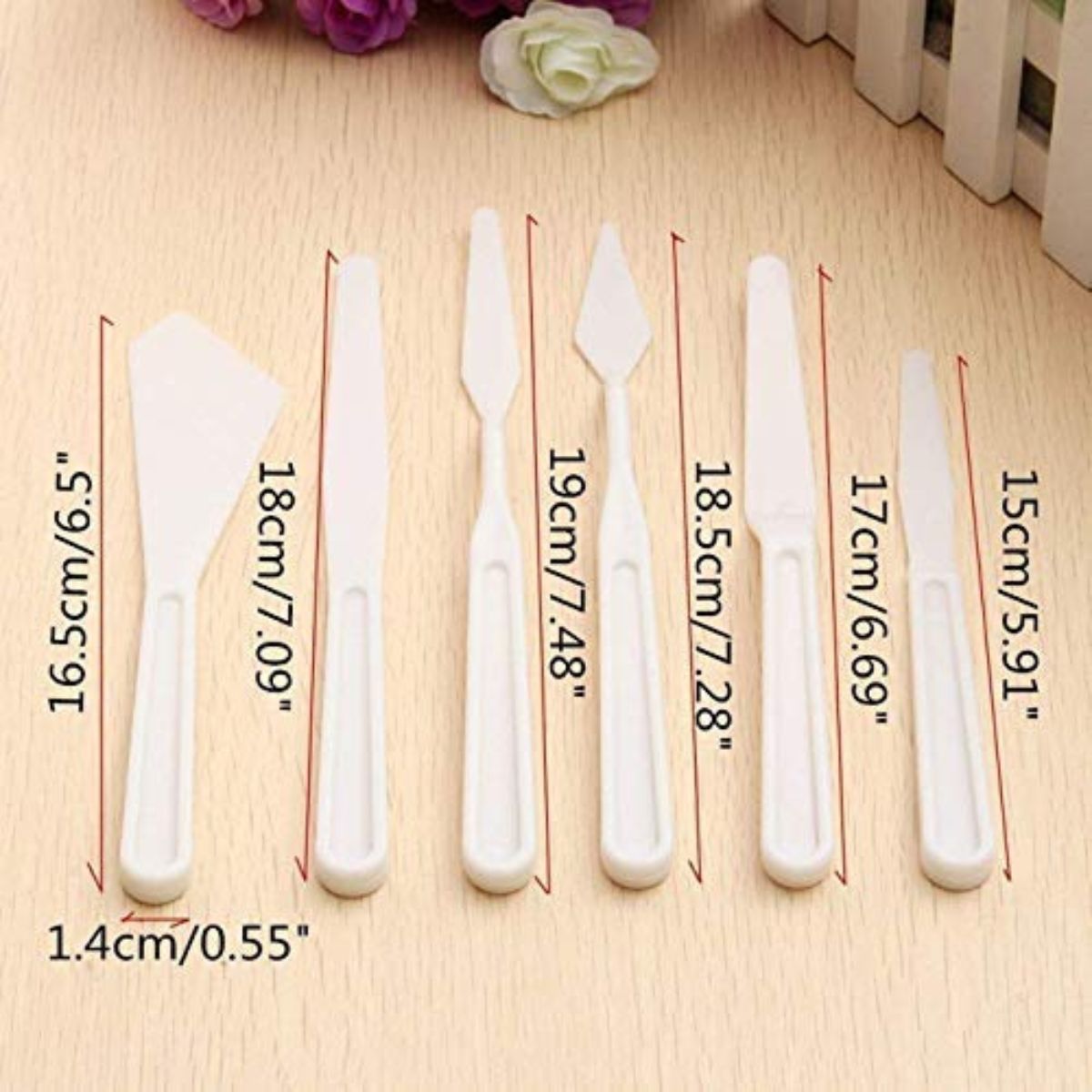 Qatalitic Plastic Palette Knives (Set of 5) | from Beginners to Professionals for Oils, Acrylics, Gouache, Inks