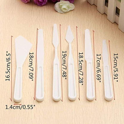 Qatalitic Plastic Palette Knives (Set of 5) | from Beginners to Professionals for Oils, Acrylics, Gouache, Inks