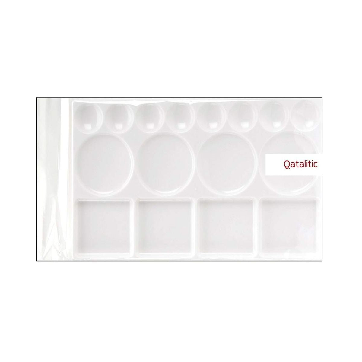 Qatalitic Rectangle Plastic Painting Palette with 16 Well