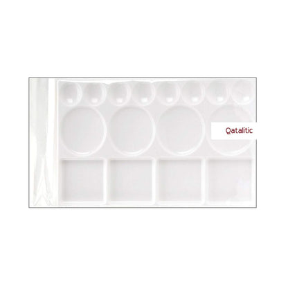 Qatalitic Rectangle Plastic Painting Palette with 16 Well