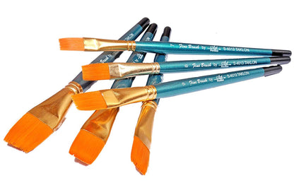 Qatalitic Flat Fine Brush Set of 13Pcs(1,2,3,4,5,6,7,8,9,10,11,12) Beginners/Artist/Professional
