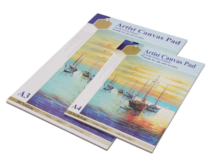 Qatalitic 10 sheets Canvas Pad for Painting, Ideal for Acrylic & Oil Painting, Watercolor, ,and Oil Paint Suitable for Beginners, Students and Artists