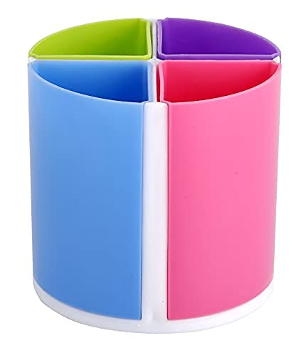 Qatalitic 2 Pcs Rainbow Detachable Pen Stand and Pencil Holders, Unique Pen Stand Comes with 4 Compartments, Rearrange Compartment make 5 Design Pen Stand for Office and Home