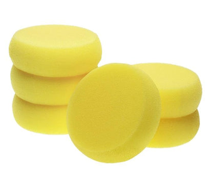 Qatalitic  6pcs Yellow Round Sponges dabber Painting Sponges Synthetic Artist Sponge Watercolors Sponge for Art & Craft Pottery Clay Cleaning Ceramics Wall