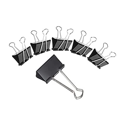 Qatalitic 36 Pcs 25mm Black Binder Clips Set, Rust Resistant, Re-usable Black Binder Clip, for Office, Home and Crafting Projects