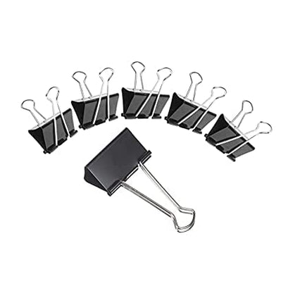 Qatalitic 36 Pcs 25mm Black Binder Clips Set, Rust Resistant, Re-usable Black Binder Clip, for Office, Home and Crafting Projects