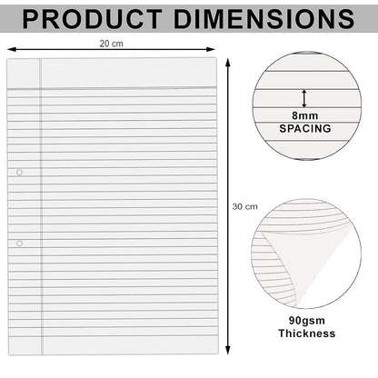 Qatalitic A4 Size Pack of 200 Both Side-Ruled Sheets, 2 Hole Punched Paper, For Project/ Assignment / Practical / Homework Qatalitic A4 Size Pack of 200 Both Side-Ruled Sheets, 2 Hole Punched Paper, For Project / Assignment / Practical / Homework
