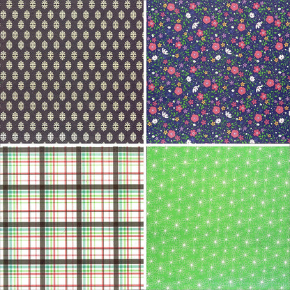 Qatalitic Set of 24 Thick Pattern Design Printed Papers and 3 Die Cut Sheets for Art n Craft, Size: 12 x 12 inch (Fresh Series)