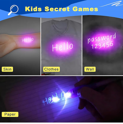 Qatalitic:20 Pc Invisible Ink Magic Pen,with Uv-Light Return Gifts Birthday Party for all ages,Spy Pen Cheating Pen Gadget			Qatalitic:20 Pc Invisible Ink Magic Pen,with Uv-Light Return Gifts Birthday Party for all ages,Spy,cheating penGadget