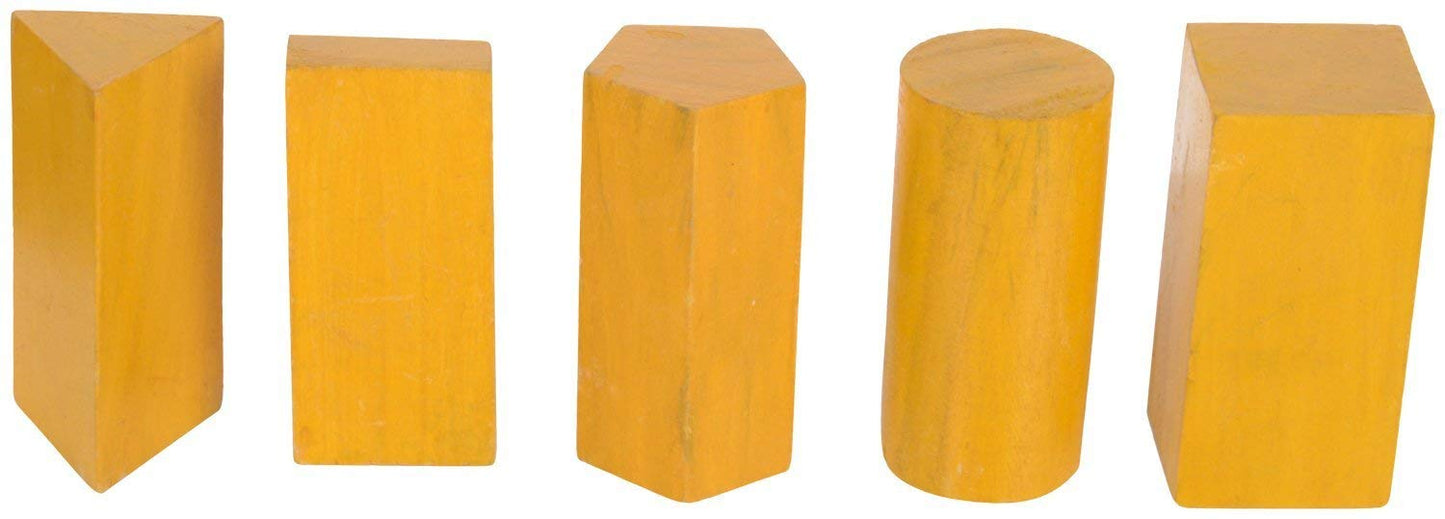 Qatalitic Geometrical Model Figures - Set of 12 Different Shapes – Height 4 Inches- Packed in Wooden Case (Multi Colour)