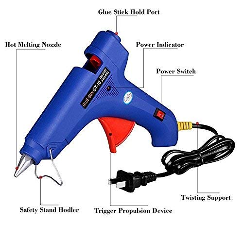 Qatalitic 80W Hot Melt Glue Gun | High-Tech Heating Technology for DIY Art & Crafts, Quick Repairs, Project Works | Included with 10 Glue Sticks of 11 mm