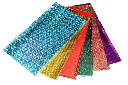 Qatalitic Pack of 25 Multicolour Holographic Metallic Gift Wrapping Sheets, 65cm X 45cm