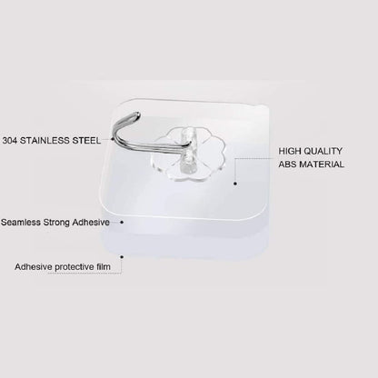 Qatalitic Enterprise PVC Wall Hooks, Pack of 15, Transparent