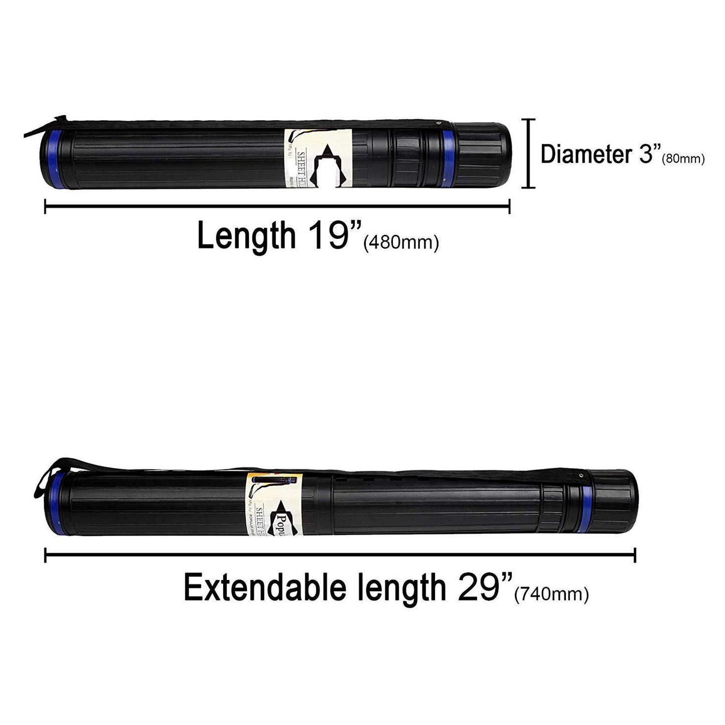 Qatalitic Drawing Sheet Holder/Sheet Container/Drafting Tube/Roll Pack – for Engineering Student, Artist, Architect - for Artworks, Blueprints, Posters and Scrolls