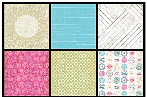 Qatalitic Paper Designer Pattern Design Printed Papers for Art and Craft, DIY Greeting Card Making and Project Book Making (VS8005, 8 X 8 Inch), Set of 40 Sheets