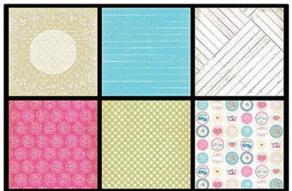 Qatalitic Paper Designer Pattern Design Printed Papers for Art and Craft, DIY Greeting Card Making and Project Book Making (VS8005, 8 X 8 Inch), Set of 40 Sheets