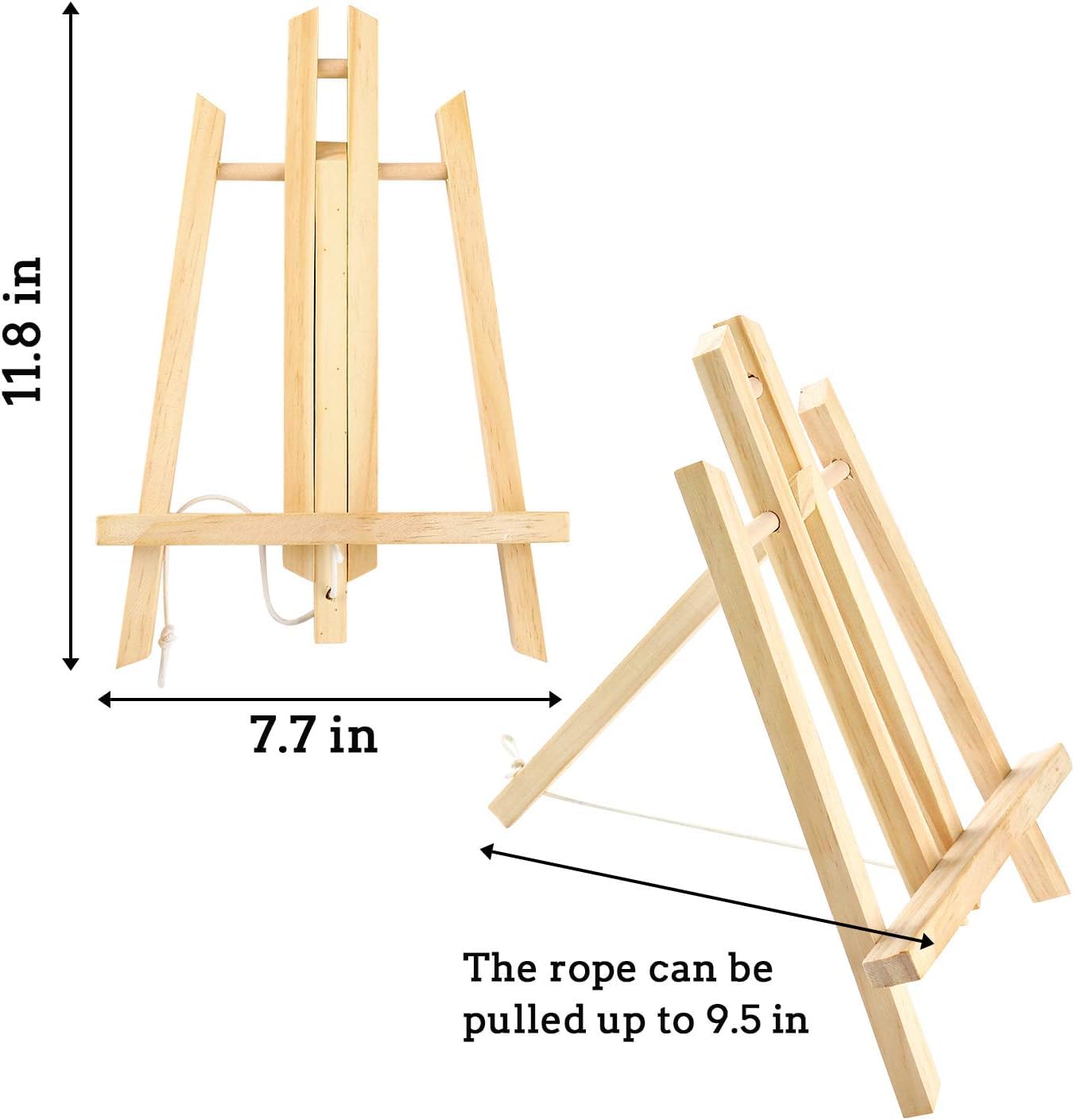 Qatalitic 12 Inches Wooden Easel, Tabletop A-Frame for Artist Painting Mini Canvas, Business Card Display, Students Kids, and Displaying Photos