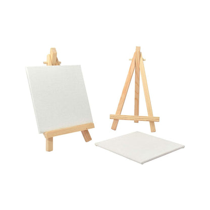 Qatalitic Mini Display Easel with Canvas Board 10x10cm Pack of 2pc