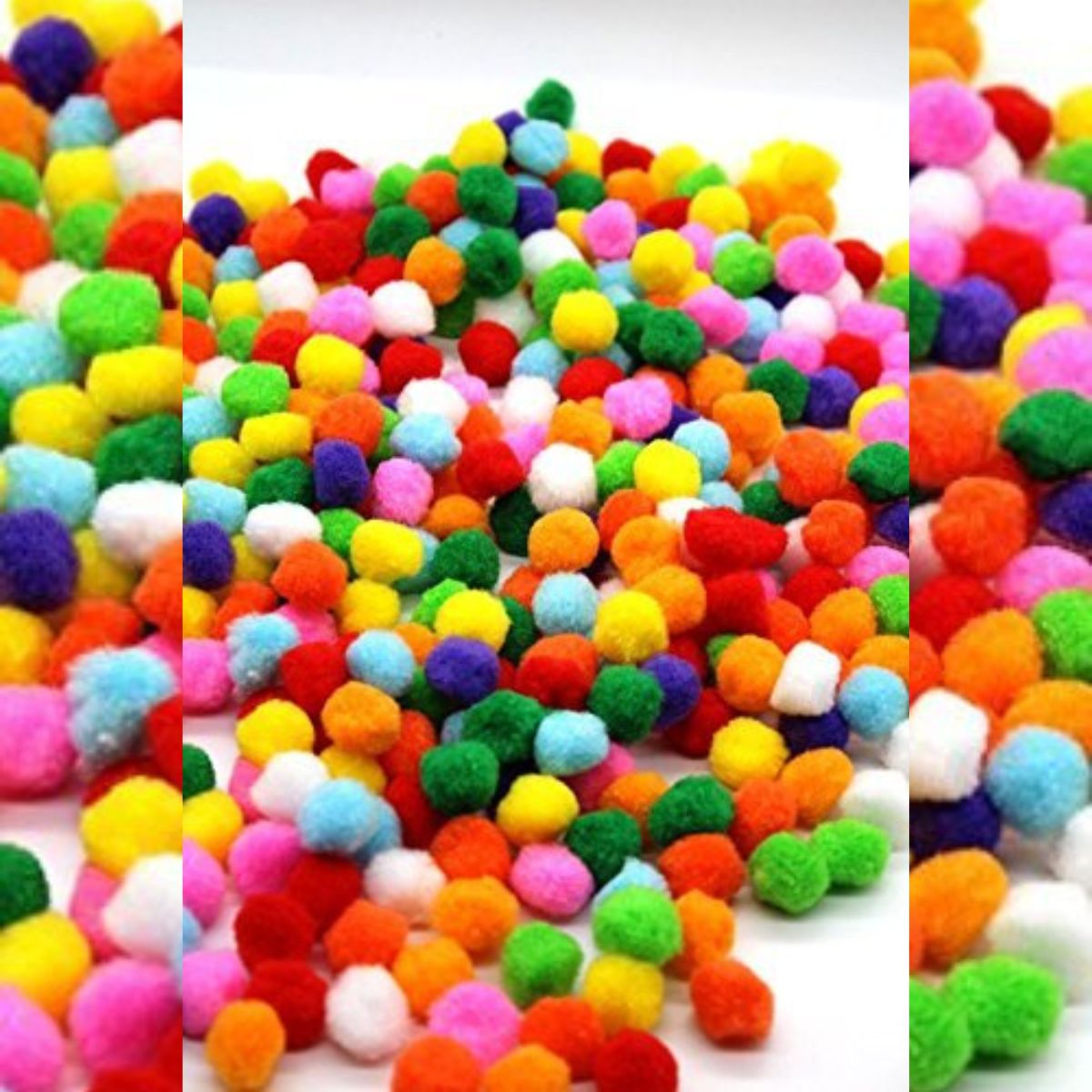 Round Shaped Soft Fluffy Pom-Pom for Art, Craft and Party Decoration, 2cm (Mixed Colour) - Pack of 500
