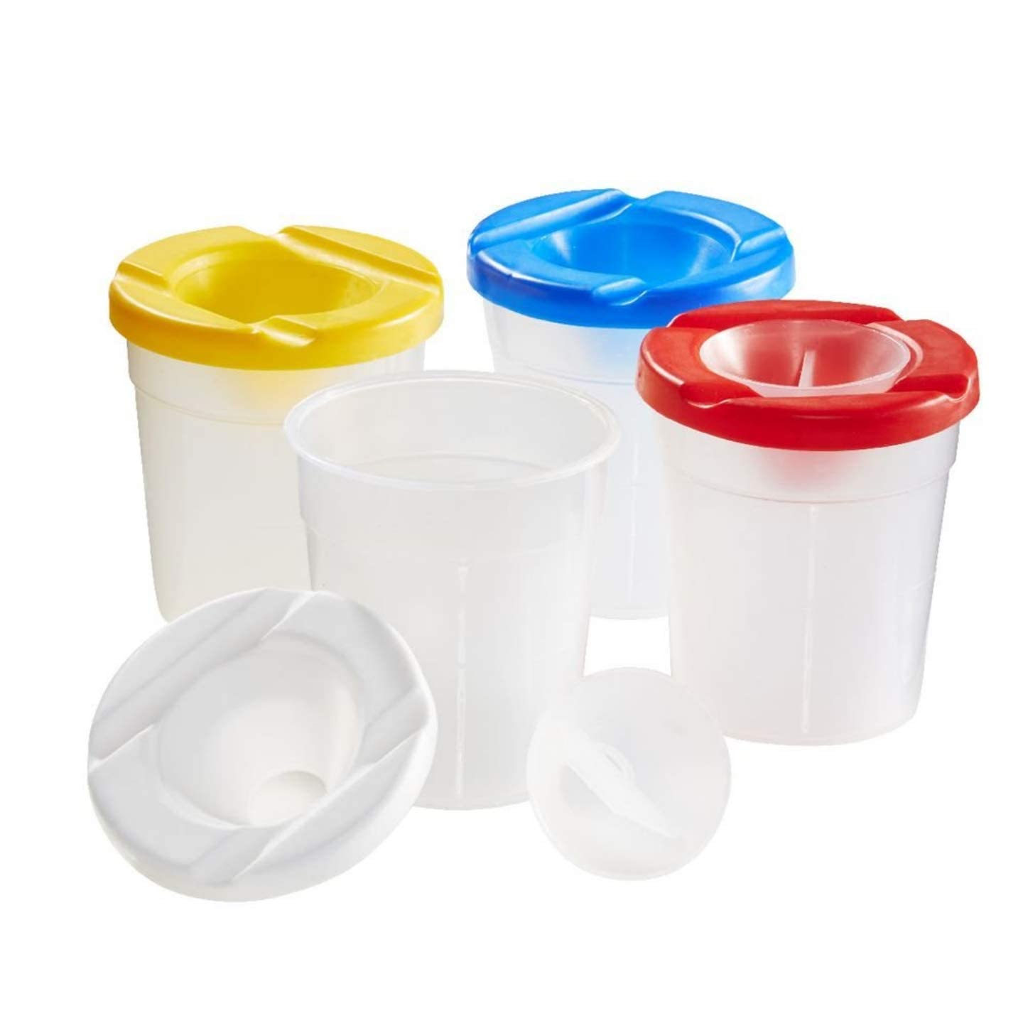 Qatalitic Colourful Non Spill Paint Pots & Lids (Set of 2) for Beginners to Professionals Art & Craft Tool