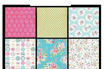 Qatalitic VS12005 Printed Papers for Art and Craft for Greeting Card Making (12 X 12 Inch) - Pack of 24 Patterned Sheets + 3 Die Cut Sheets, Assorted
