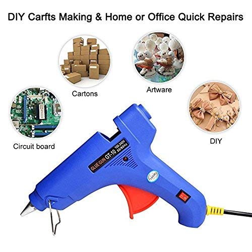 Qatalitic 80W Hot Melt Glue Gun | High-Tech Heating Technology for DIY Art & Crafts, Quick Repairs, Project Works | Included with 10 Glue Sticks of 11 mm