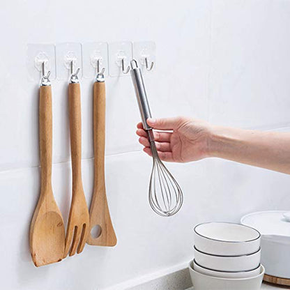 Qatalitic Enterprise PVC Wall Hooks, Pack of 10, Transparent