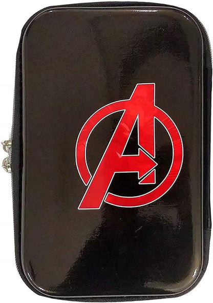 Qatalitic Big Size EVA 3D Cover Pencil Case, Large Capacity (Iron Man) Pencil Case with Compartments, School Pouch Organizer for Students, Stylish Pen Holder Pouch, Art Pencil Box (Black)