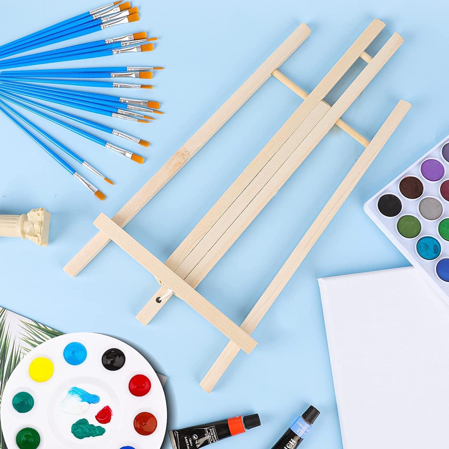 Qatalitic 12 Inches Wooden Easel, Tabletop A-Frame for Artist Painting Mini Canvas, Business Card Display, Students Kids, and Displaying Photos