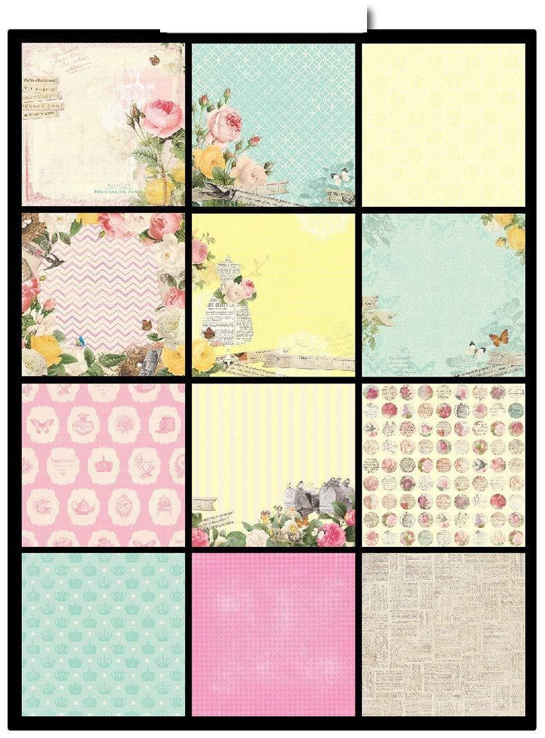 Qatalitic Pattern Design Printed Papers for Art & Craft (VS12007), Size: 12 X 12 Inch for Greeting Cardmaking & Project Book Making (24 Patterned Sheets + 3 Die Cut Sheets) Paper Designer Paper Pack