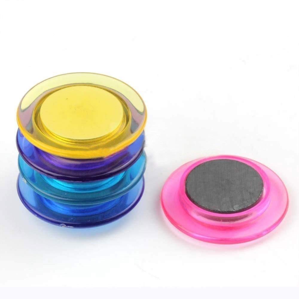 Qatalitic Colorful Translucent 40 mm (Set of 10) Magnet Buttons for Fridge, Magnetic White-Boards Set