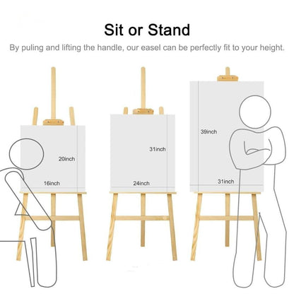 Qatalitic 5 Feet Premium Wooden Painting Easel Stand, Foldable & Adjustable, Perfect for Canvas Painting, Drawing, Wedding Signs, Posters, Displays & Advertisements