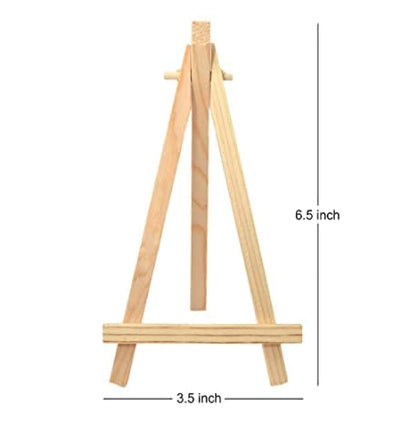 Qatalitic Display Easel, Set of 2 pcs with 10 x 10 cm Canvas Board, for Acrylic and Watercolour Painting or Office Desk Decor