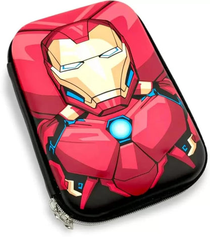 Qatalitic Big Size EVA 3D Cover Pencil Case, Large Capacity (Ironman) Pencil Case with Compartments, School Pouch Organizer for Students, Stylish Pen Holder Pouch, Art Pencil Box (red)