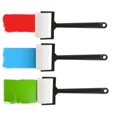 Qatalitic 3Pcs White Sponge Paint Brushes Children Graffiti Roller Stamp Kids Painting Toy(Plastic)