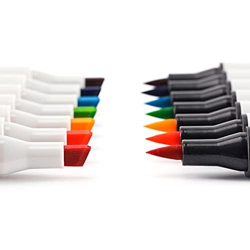 Qatalitic 36 Colours Alcohol Based Markers, Dual Tip Art Marker Set (Fine and Chisel Tip), with Carrying Plastic Box, For DIY Art, Colouring Illustrations, Great Value Pack For Kids, Adults & Students