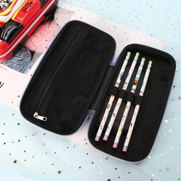 Qatalitic Big Size EVA 3D Cover Pencil Case, Large Capacity (Iron Man) Pencil Case with Compartments, School Pouch Organizer for Students, Stylish Pen Holder Pouch, Art Pencil Box (Black)