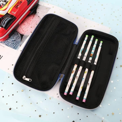 Qatalitic Big Size EVA 3D Cover Pencil Case, Large Capacity (Iron Man) Pencil Case with Compartments, School Pouch Organizer for Students, Stylish Pen Holder Pouch, Art Pencil Box (Black)